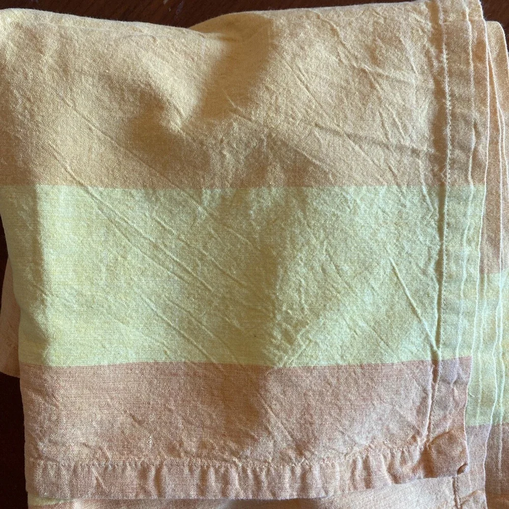 Crate and Barrel fractions Napkins Spice‎ 21 x 21 Set of 6 yellow orange cotton